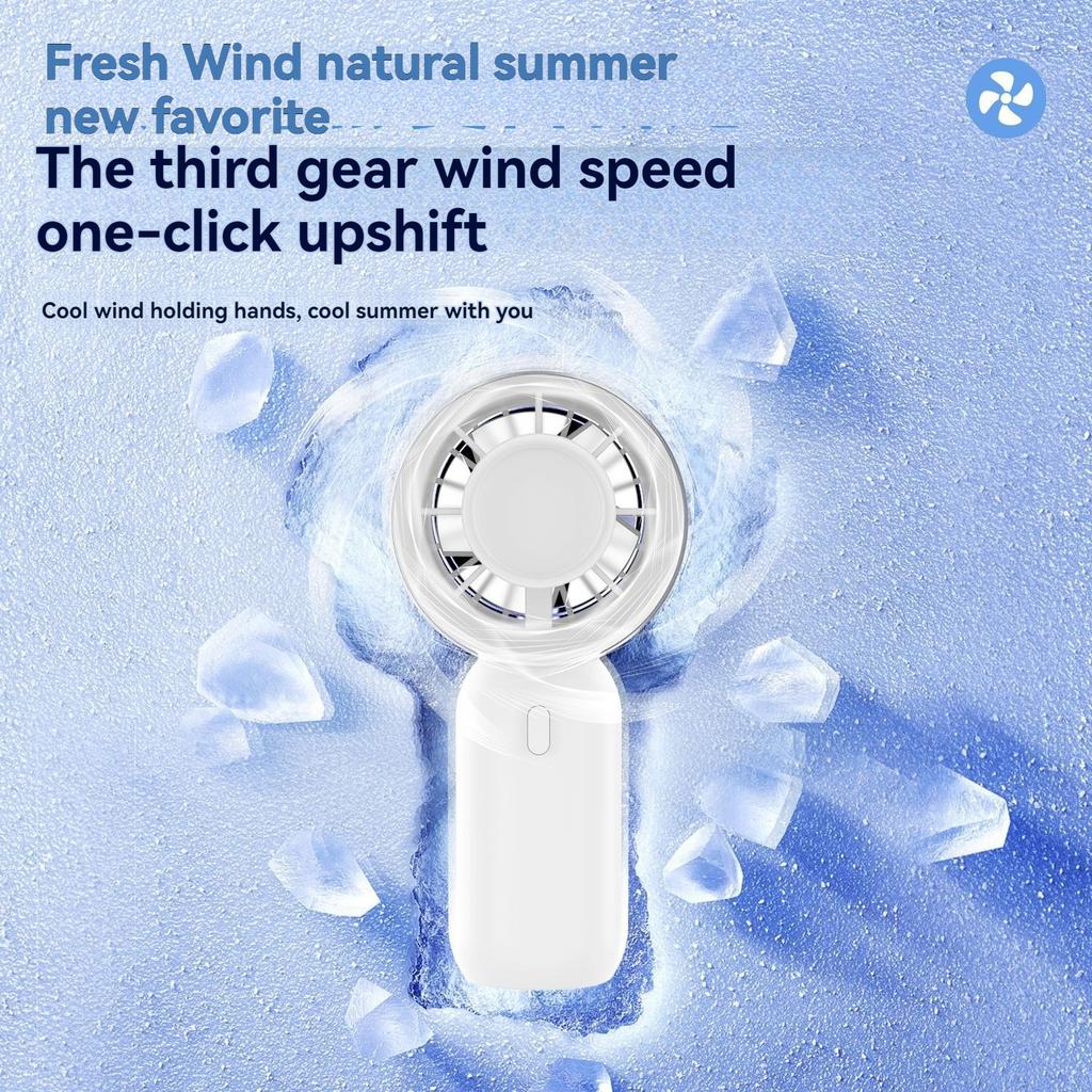 Summer Portable Mini Handheld Fan, 3 Levels High Air Volume Refrigeration Office Desktop Fan, Usb Rechargeable Battery Fan
