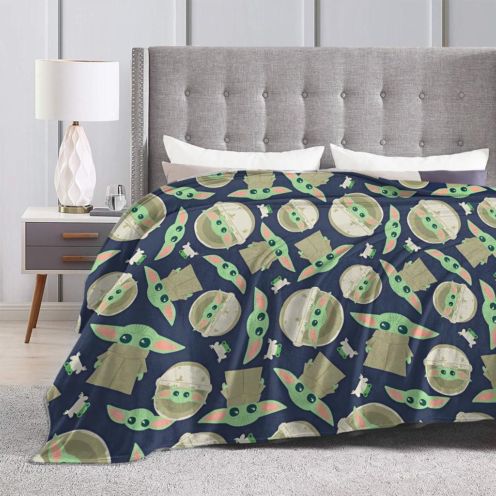 Baby Yodas W-Warss Film Blanket S-Stars Flannel Funny Breathable Throw Blanket for Bedspread Spring Autumn