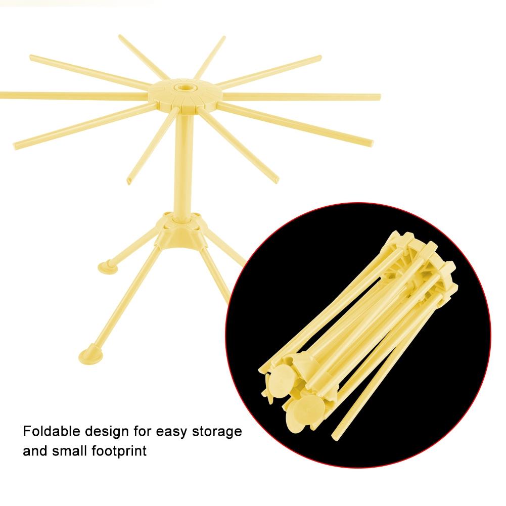 Noodle Spaghetti Pasta Essiccazione Rack Stand Essiccatore Pieghevole Utensile da Cucina (Giallo)