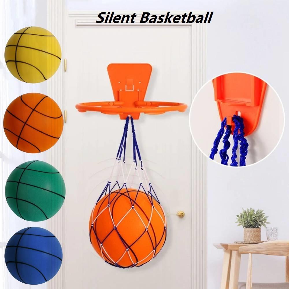 Silent Basketball Foam Size 7/5 Grooved Airless Foam Basketball for Quiet Dribbling Indoor Training Mute Bounce Basketball Ball