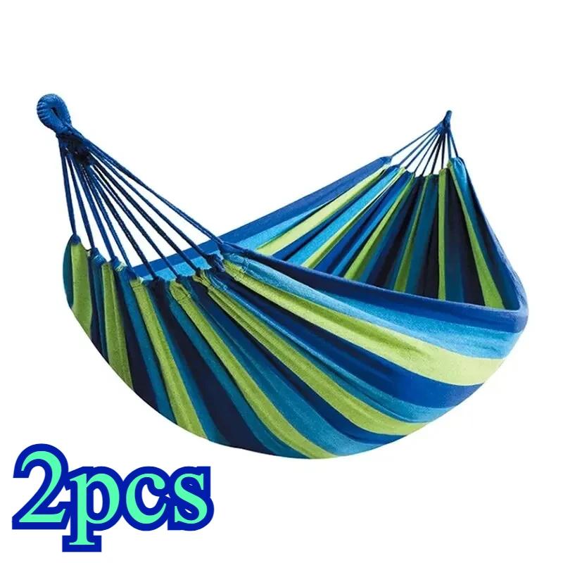 Outdoor Canvas Hammock - 200kg Load-Bearing Camping Swing with Tree Ropes for Garden Patio