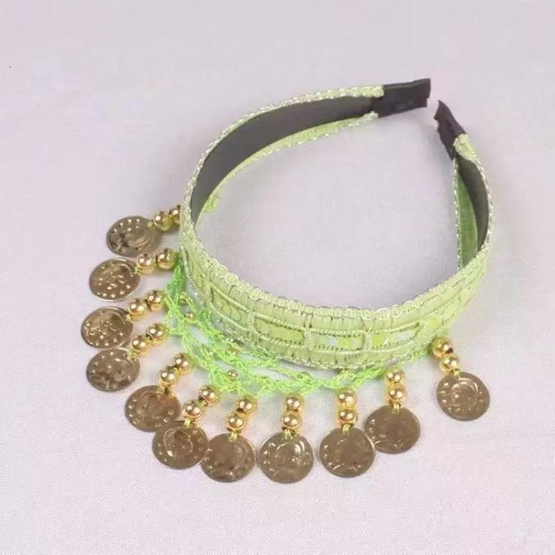 Ethnic Retro Belly Dance Headband With Red Sequin Coin Fringe Personalized Decorative Headpiece For Dance Performances