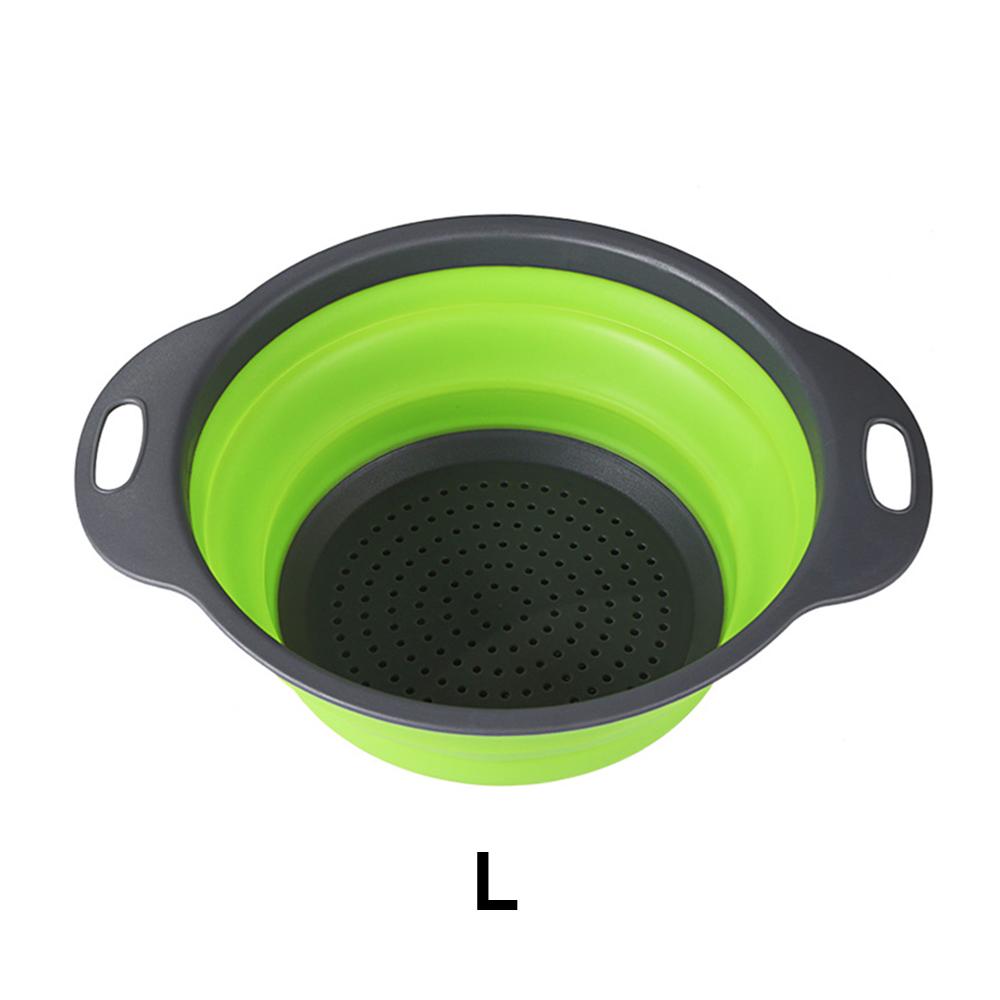 Silicone world Folding Drain Basket Fruit Vegetable Washing Basket Strainer Colander Collapsible Drainer Kitchen Storage Tools