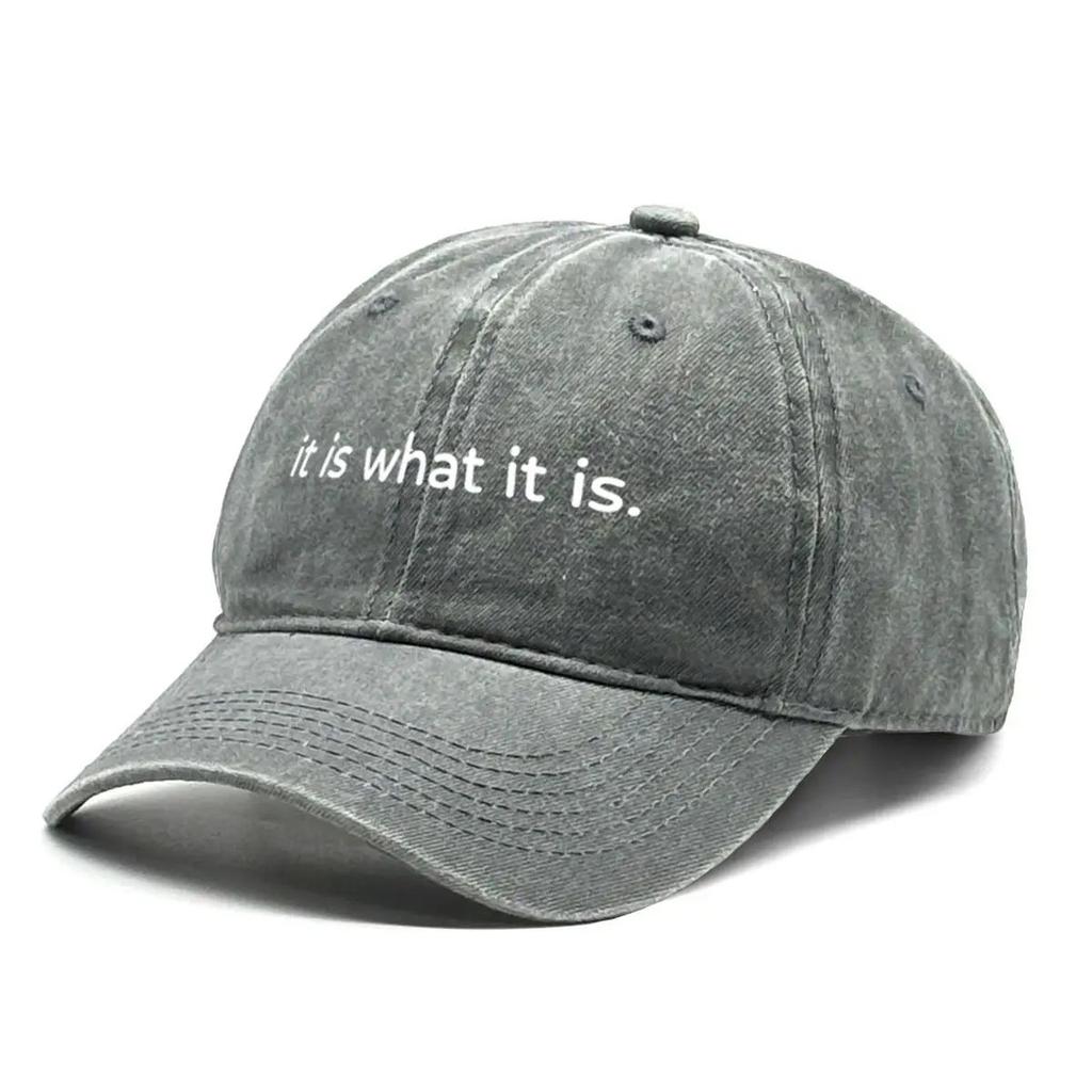 Baseball Cap with "it Is What It Is." Print Adjustable Snapback Baseball Cap Slouchy Trendy Hip Hop Leisure Sun Hat