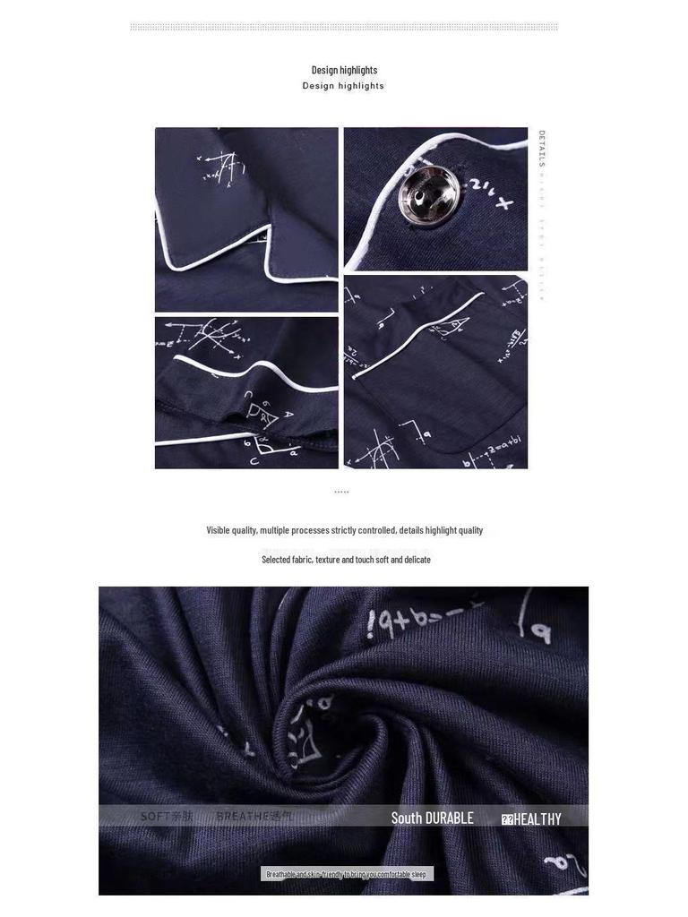 Men's Cotton Long Sleeve Pajamas - Spring To Winter, Plus Size, Stylish Youth Homewear