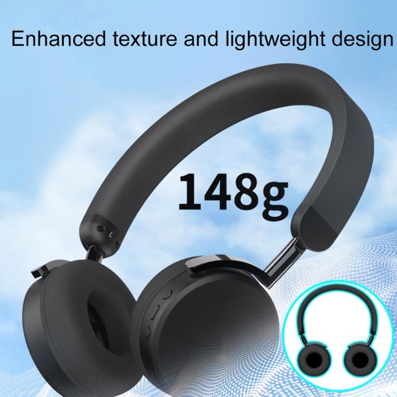 Wireless Headphone Bluetoothcompatible5.3 Earphone with Advanced Noise Cancelling Foldable Headsets  Comfortable