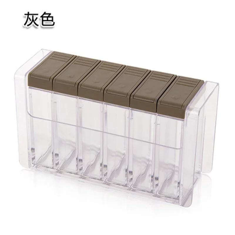 Transparent Spice Jar Set Salt And Pepper Seasoning Bottle Colorful Lid Kitchen Condiment Cruet Storage Container Spice Rack
