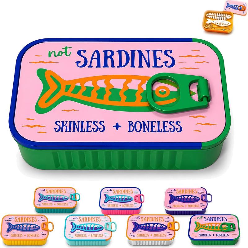Sardine Tin Jewelry Box 3D Printed Necklace Earring Storage Box Easy Open Lids For Crafts & Packaging Storage