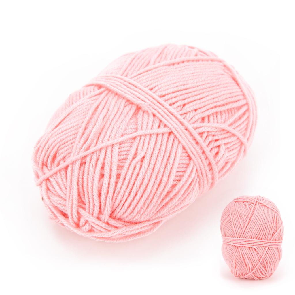 Crochet Yarn Soft SkinFriendly   Cotton Wool for Knitting   Children Clothes(Pink )