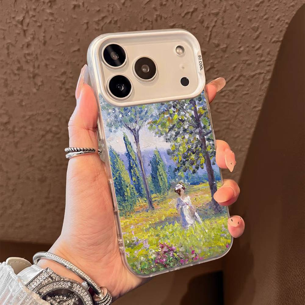 Claude Monet Impressionism Painter Silver Inside Phone Case For iPhone 17 16 15 14 11 12 13 Pro Max Plus X XR XS Max Colored