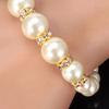 1 Set Faux Pearl Jewelry Women Beaded Necklace Bracelet And Earrings Elegant White