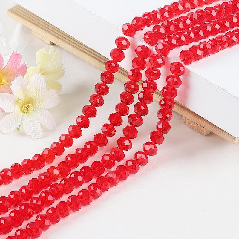 

8 мм граненые стеклянные хрустальные плоские бусины - аксессуары для браслетов ручной работы своими руками 8mm Strand (Approx. 65-68 pcs)