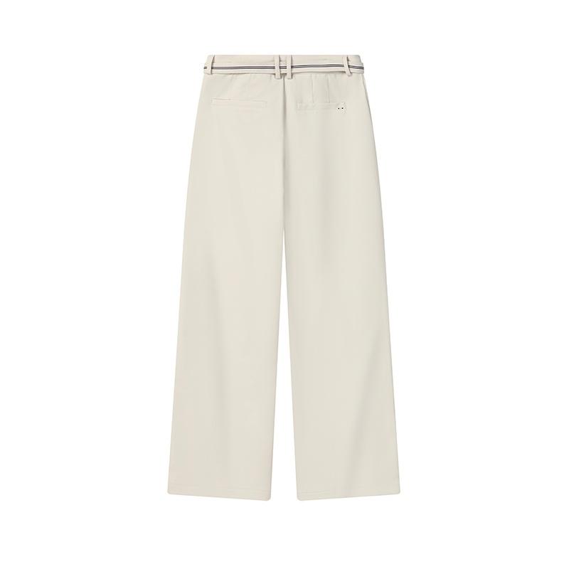 FILA Heritage Fashion Simple Classic Retro Elegant Versatile Comfortable Woven Casual Pants Women bottoms Rice-Color F11W618801FBG
