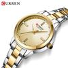 CURREN 9094 Women's Waterproof Quartz Watch: Stainless Steel Strap, Korean Style with Rhinestone Accents.