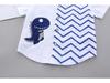 Children's Summer Cartoon Dinosaur Two-Piece Set: Short Sleeve Shirt and Shorts