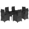 VidaXL Ensemble à Manger de Jardin avec Coussins 7 pcs, Table et Chaises avec Dossier Réglable, Meubles d'Extérieur, 3212747