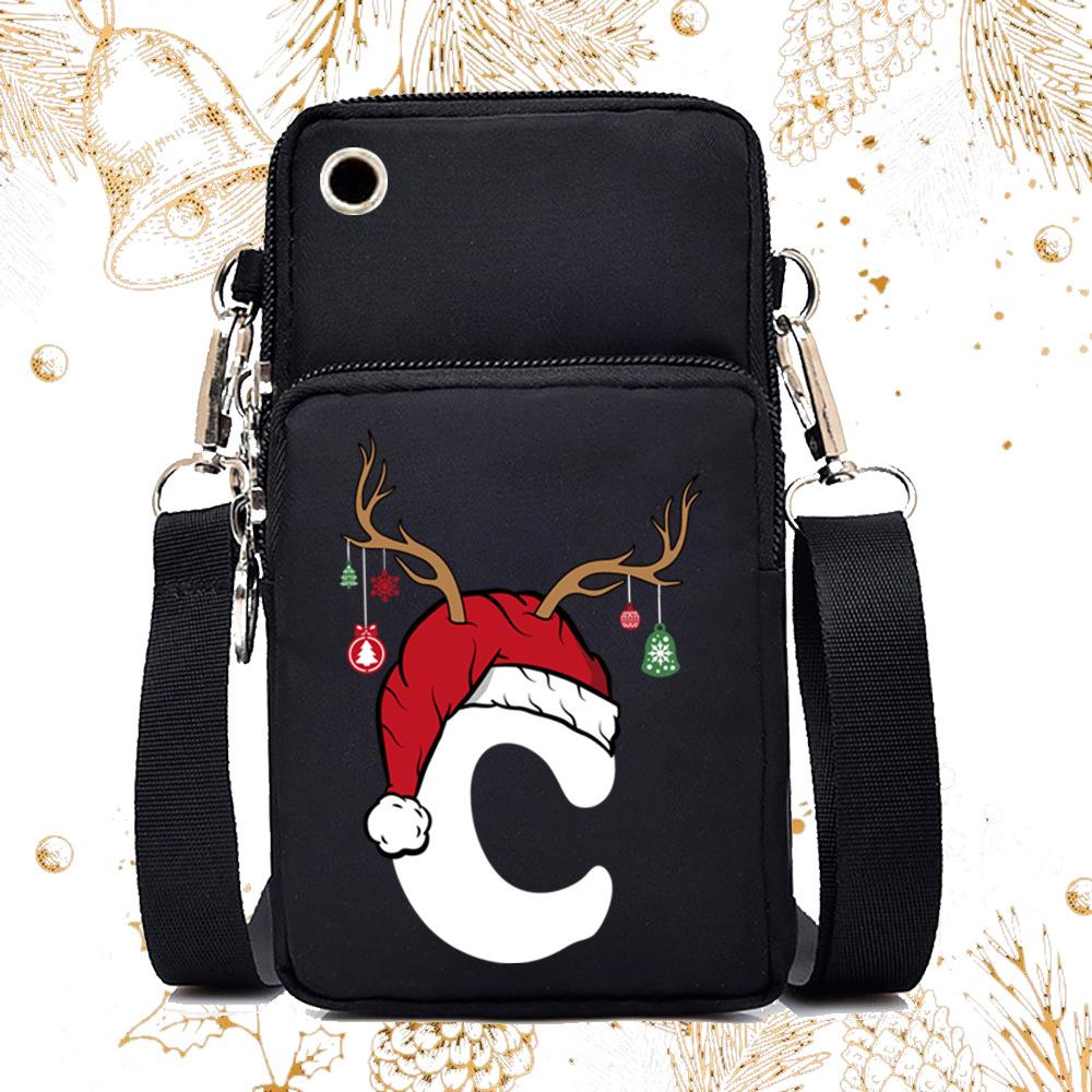 Lightweight Casual Portable Messenger Bag Multifunctional Christmas 26 English Letter Printing