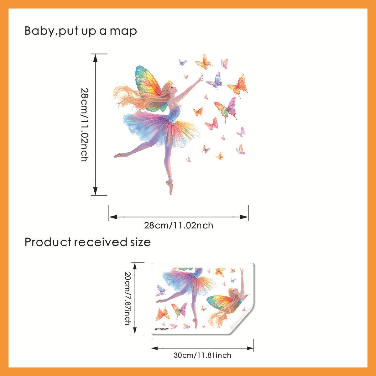 

Girls Bedroom Living Room Wall Decor - New Glow-in-the-Dark Pink Butterfly Removable Sticker 20x30cm