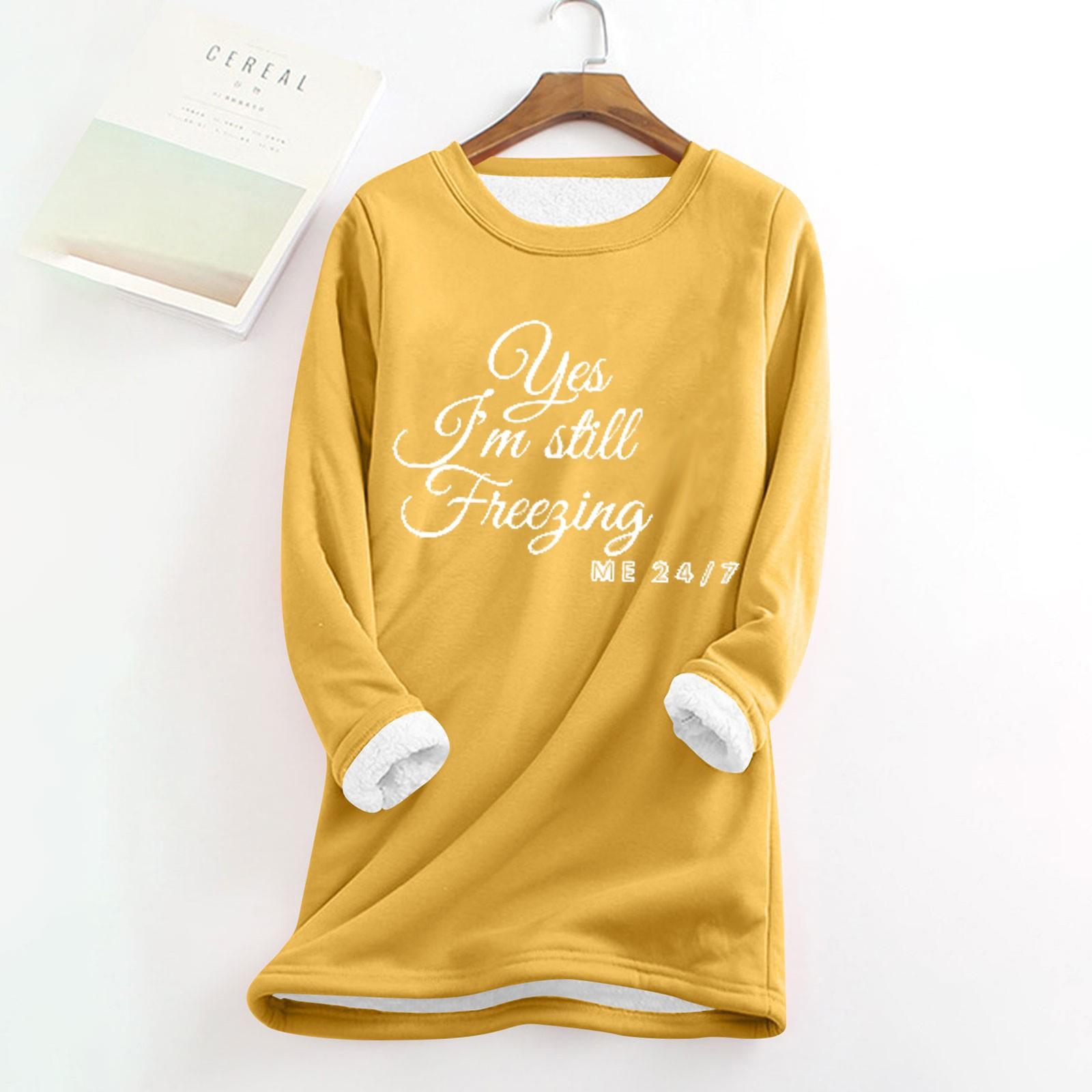 

Жіноча та зимова сорочка великого розміру з принтом із потовщеної вовни і теплого приталеного низу XL жовтий