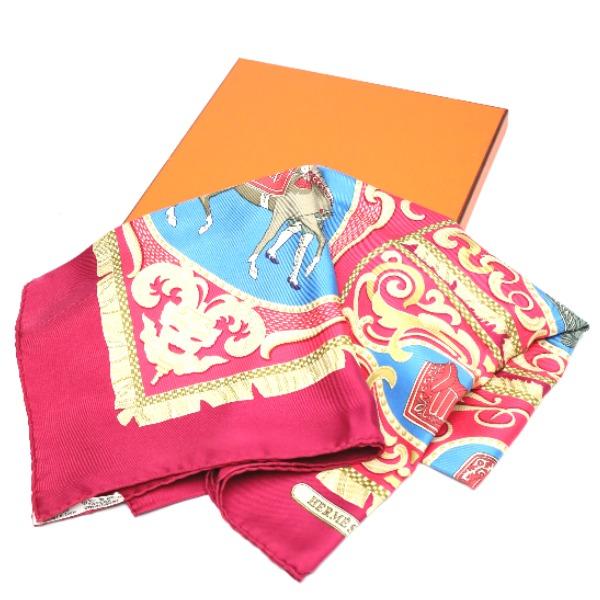 HERMES Knight carriage LA PRESENTATION scarf silk purple Women Used