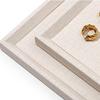 Woodten Off-White Striped Leather Jewelry Tray, Accessory Organizer, Watch Display Storage, P09802