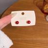 New Year's Red Adzuki Bean Earrings Female Niche Design Stud Earrings Autumn and Winter Simple Internet Celebrity Same Earrings