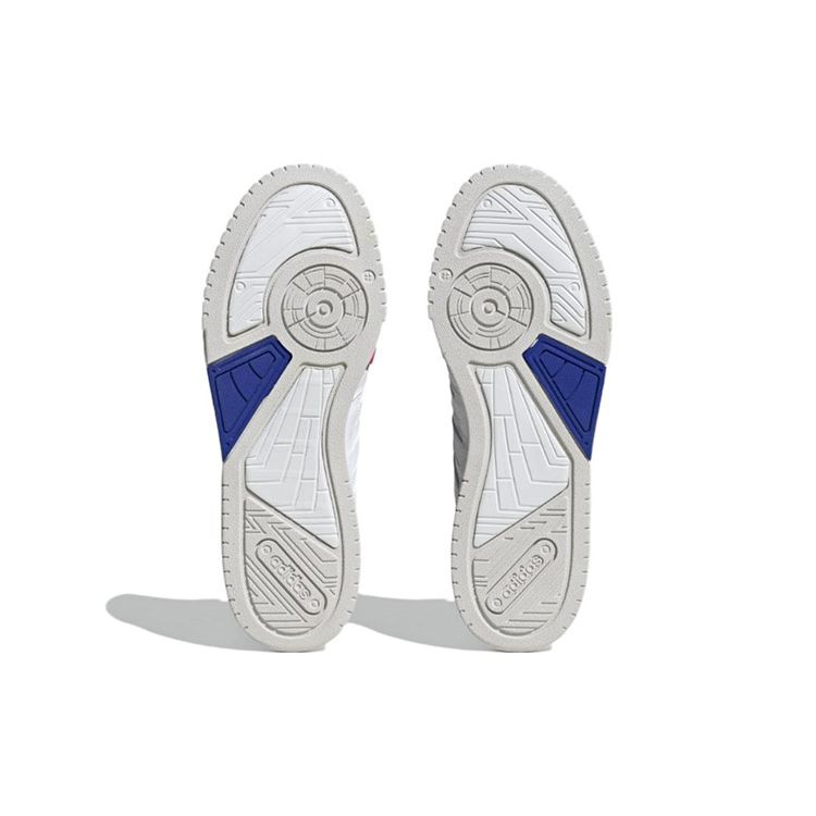 Adidas Neo D-Pad Leather Comfortable Trendy Non-Slip Wear-Resistant Lightweight Low-Top Skate Shoes Unisex Sneakers White Blue HP2673