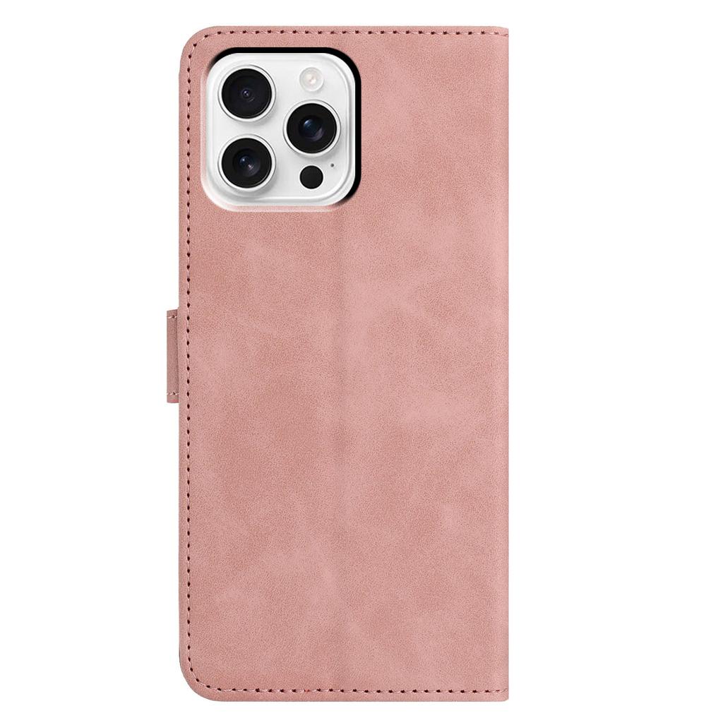 For iPhone 16 Pro Case Butterfly Flower Imprinted PU Leather Wallet Stand Phone Cover