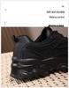 Women's Black Non-Slip Height-Increasing Sports Shoes - Fashionable, Comfortable, Versatile, Thick Sole for Spring/Autumn