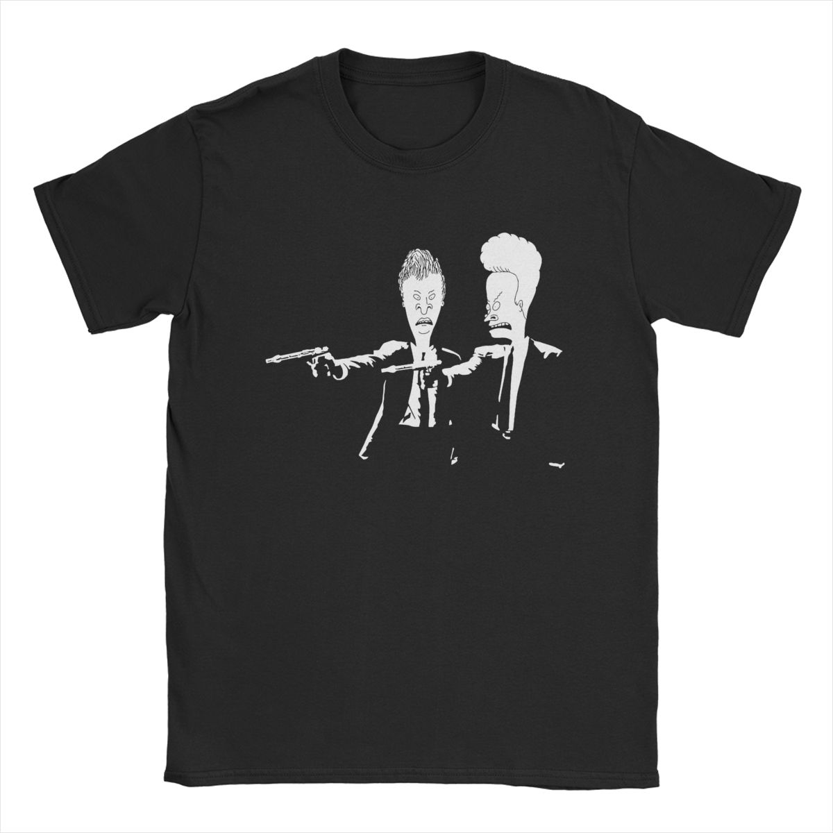 

Бивис и Баттхед Криминальное чтиво Мужские футболки Креативная футболка с коротким рукавом и круглым вырезом 100% хлопок с принтом Одежда M