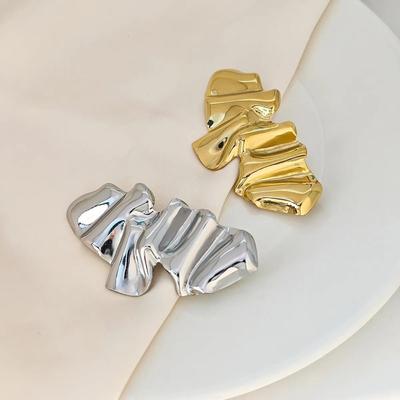 Irregular Alloy Pleated Brooch Woven Shirt Collar Accessory