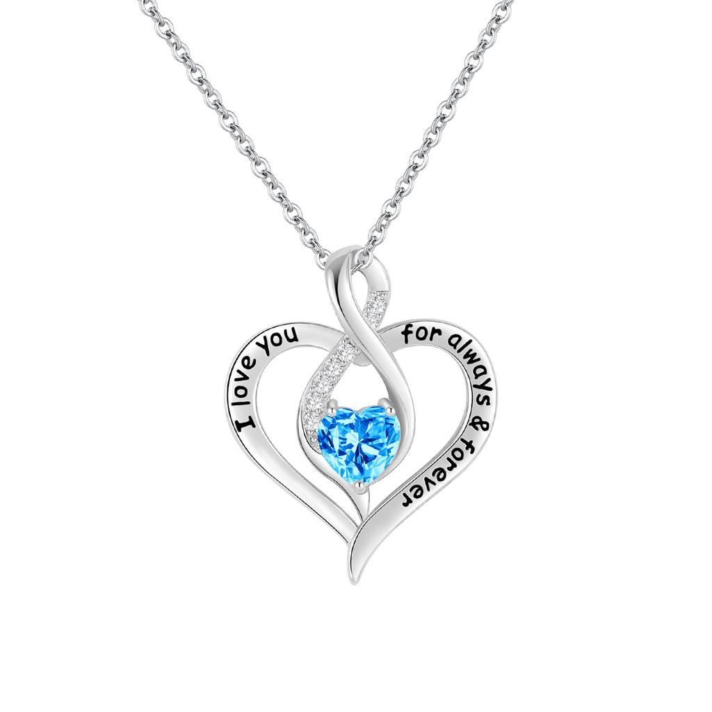 Star Stone Peach Heart Necklace Women's Eternal Love Dyed Black Letter Love Necklace