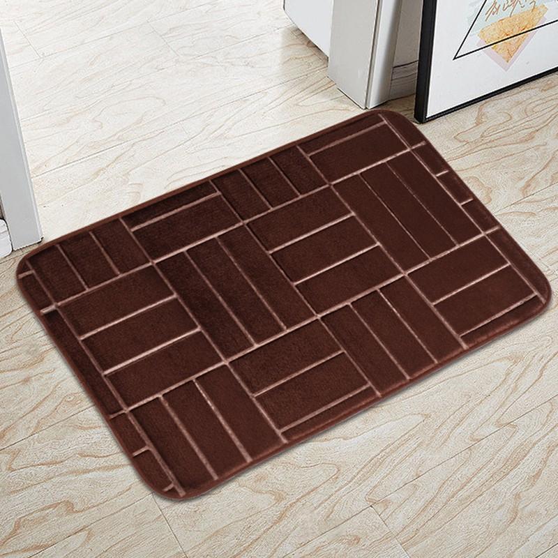 1PC Striped Memory Embossed Bathroom Mat Soft Comfortable Absorbent And Quick Drying Bathroom Mat Machine Washable Door Mat