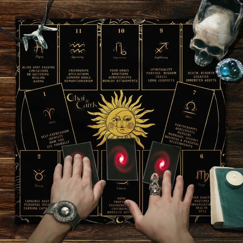 Velvets Oracles Cloth Durables Texture Mysterious Symbols Easy Maintain For Ritual Use