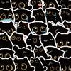 80 ks Čierne Roztomilé Mačacie Nálepky Kawaii Čiernobiele Balenie Nálepiek na Fľaše s Vodou Vodotesné Estetické Vinylové Nálepky