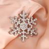 Strassprydd Snöflinga Vinter Dam Mode Brosch Glittrande Kristall Broschnålar Smycken Broscher Dam Julklapp