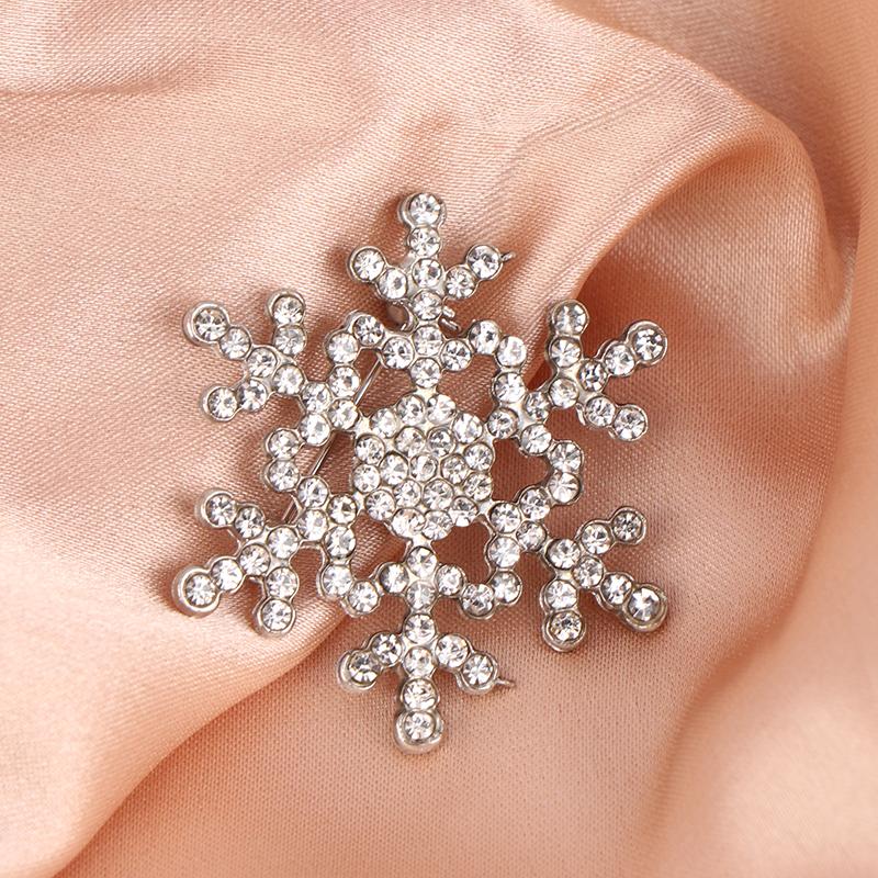 Strassprydd Snöflinga Vinter Dam Mode Brosch Glittrande Kristall Broschnålar Smycken Broscher Dam Julklapp