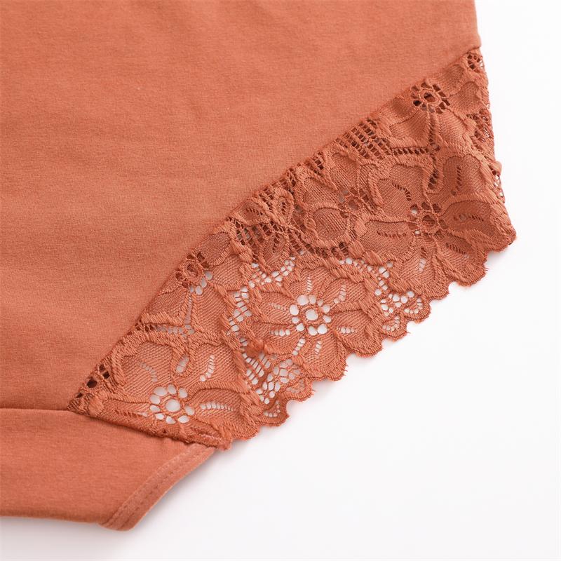 S-XXL Women Mid-Rise Lace Panties Sexy Solid Color Lace Trim Underwear Female Luxury Hollow Out Briefs Cozy Breathable Lingerie