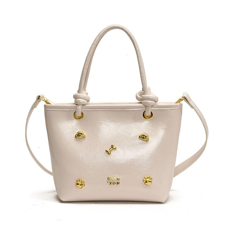 

High-end inlaid hand bucket bag, spring new general-purpose women s bag, fashionable one-shoulder messenger handbag. білий