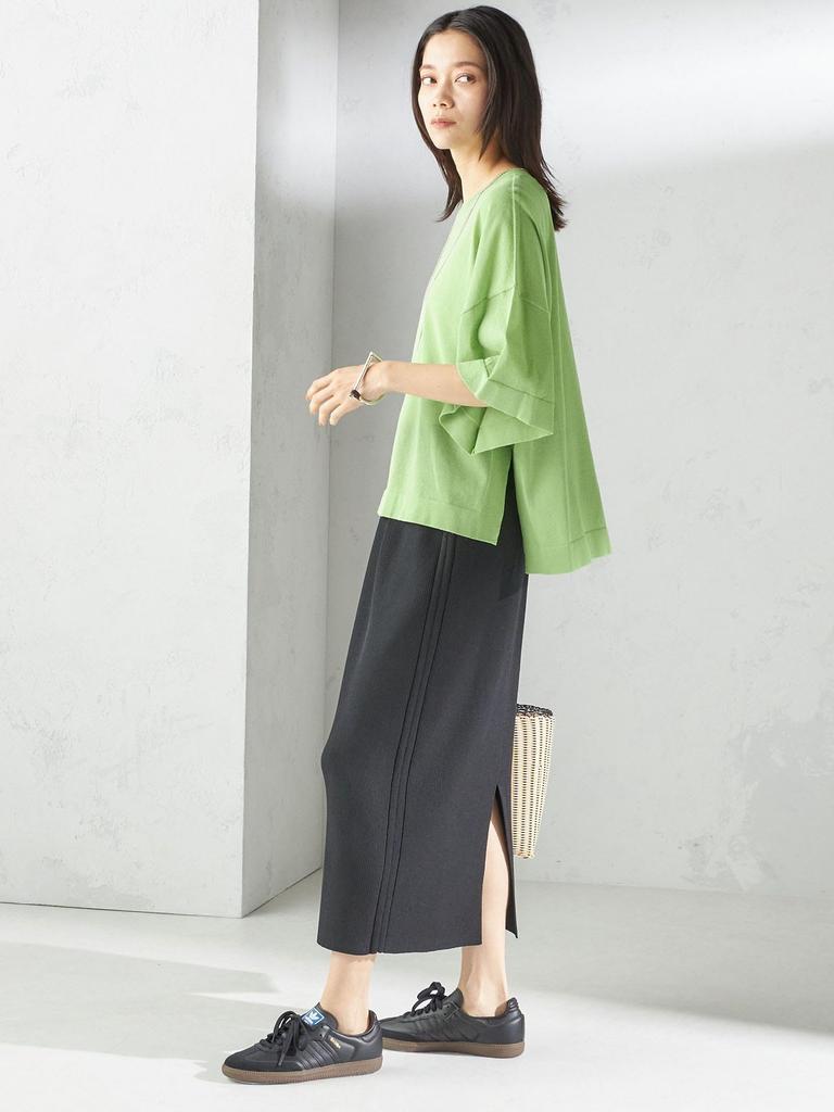 SHIPS for women 18G Filmy Cotton Wide POV 316320487 Green2 One Size S/S