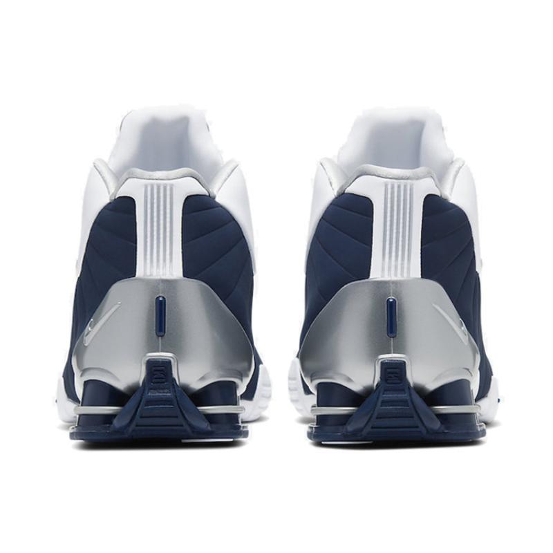Nike Shox BB4 White Silver Navy Sneakers AT7843-100
