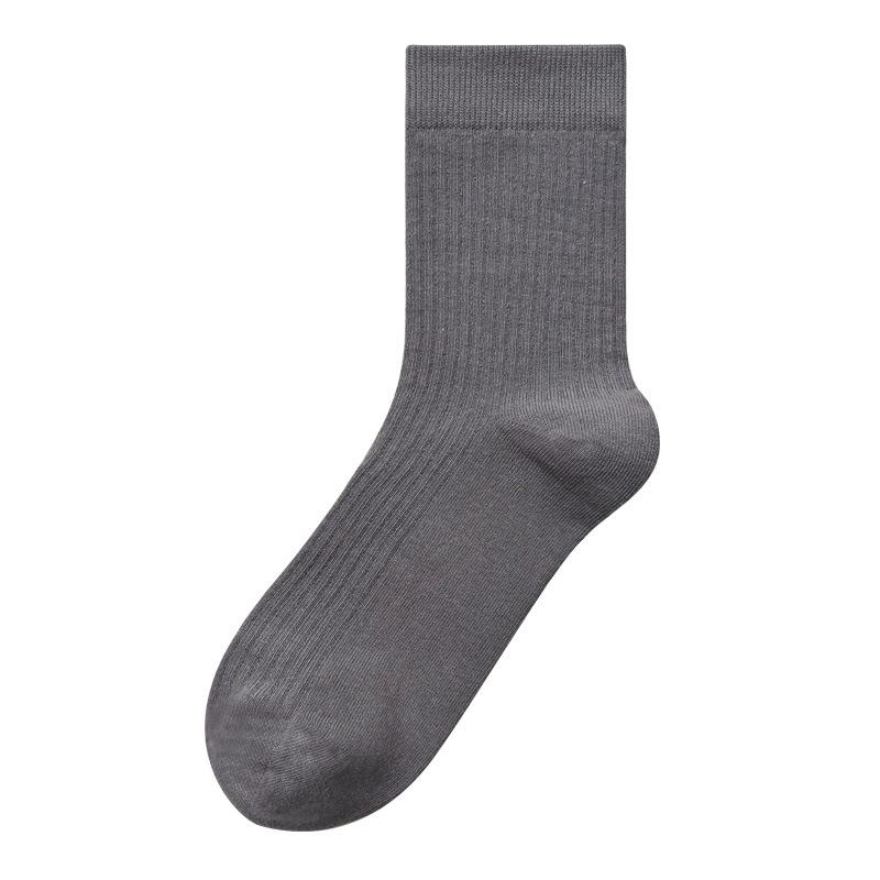 Cotton Socks, All-cotton Men's Business Mid-calf Socks, Anti-odor, Sweat-absorbing, Strip, Autumn Pure Cotton Long Socks