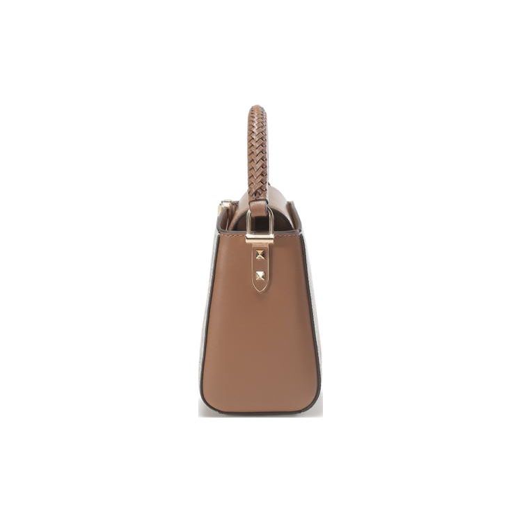 Michael Kors Karlie Classic Chain Color Block Monogram Print Commuter Fashion Design Leather Shoulder Crossbody Tote Bag Small 32F1GCDC1B-149