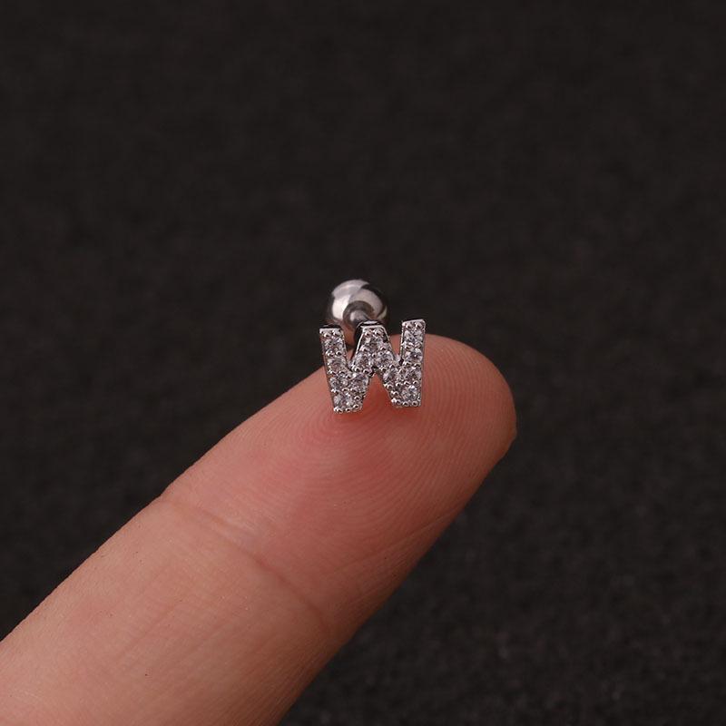Trendy 26 Letters Tragus Cartilage Earring Women Exquisite Tiny Initial Alphabet Name Helix Earring Piercing Jewelry Gift