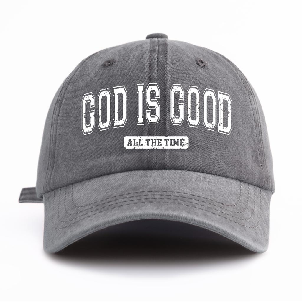 1pc GOD IS GOOD Print Washed Baseball Cap for Adults  Minimalist Retro Style Casual Soft Adjustable Dad Hat Perfect As Gift