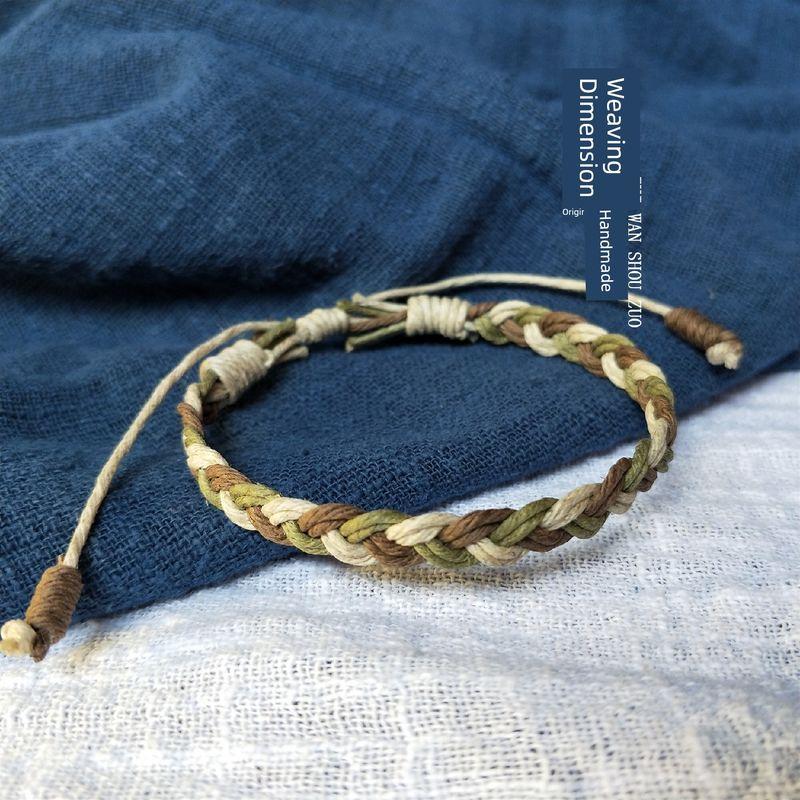 

Оригинальный браслет DIY в японском стиле, набор материалов для плетеного шнура и вращающегося дерева, мужской и женский, ювелирное изделие ручной работы, новогодний подарок, браслет Green self-woven material package