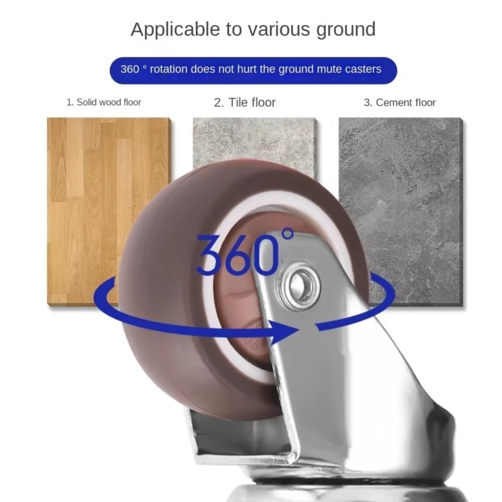 4PCS TPE Rubber Furniture Castor 1.5" / 2" Wheel Rubber Castor for Baby Bed