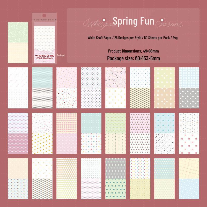 Ketchup Girl Four Seasons Whispers Sticky Notes: Two-Grid Journal Decoration, 4 Styles
