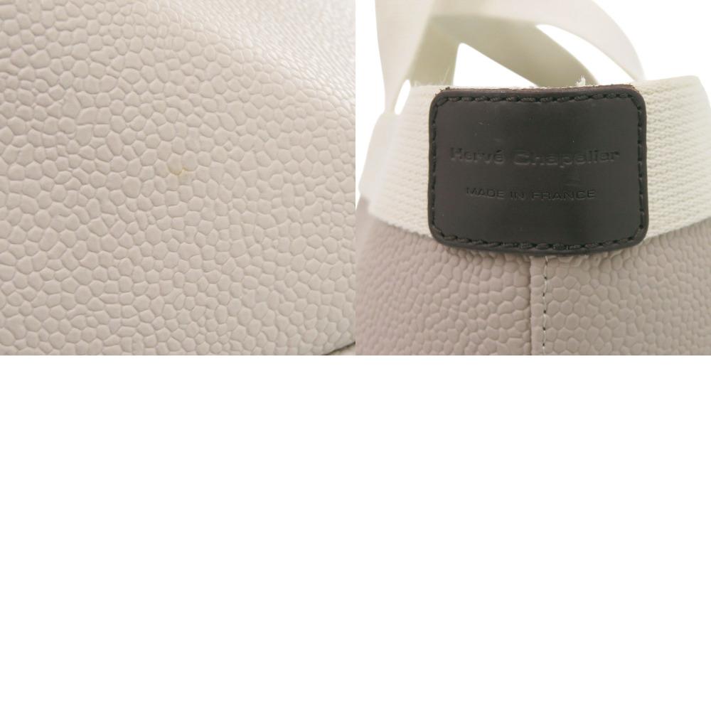 Used AUTHENTIC Herve Chapelier Luxe Boat-Shaped Tote Bag L Beige Cotton