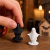 Umbra Studio 3D Printed Cute Ghost Figurine, Minimalist Home Decor, Matte Black & White Dual Colors, Stable Base for Living Room Entryway Halloween